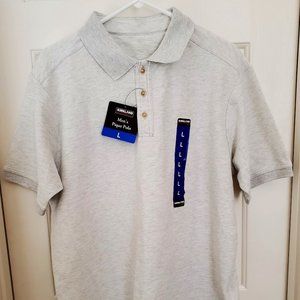 Costco Kirkland Sig Grey Heather Polo New Sz L